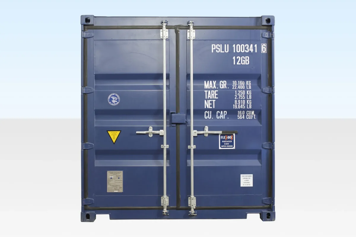 10ft x 8ft Shipping Container (One Trip) Blue (RAL 5013) - Image 2