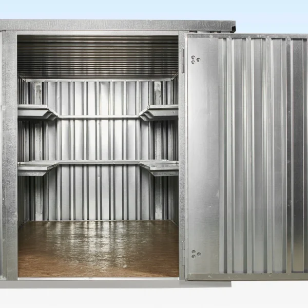 1264-3m-flat-pack-store-shelving-rear-1.webp 3m Flat Pack Container Shelving Bundle – Both Sides (Two Tier)