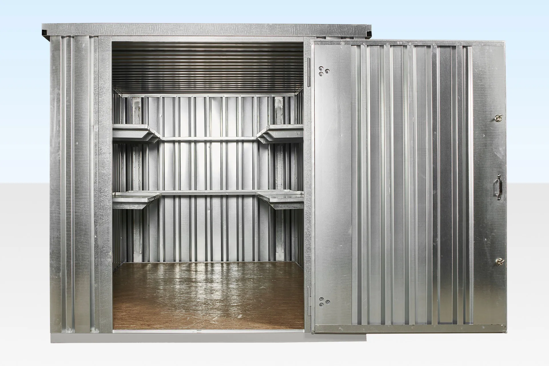 3m Flat Pack Container Shelving Bundle – Both Sides & Rear (Two Tier)