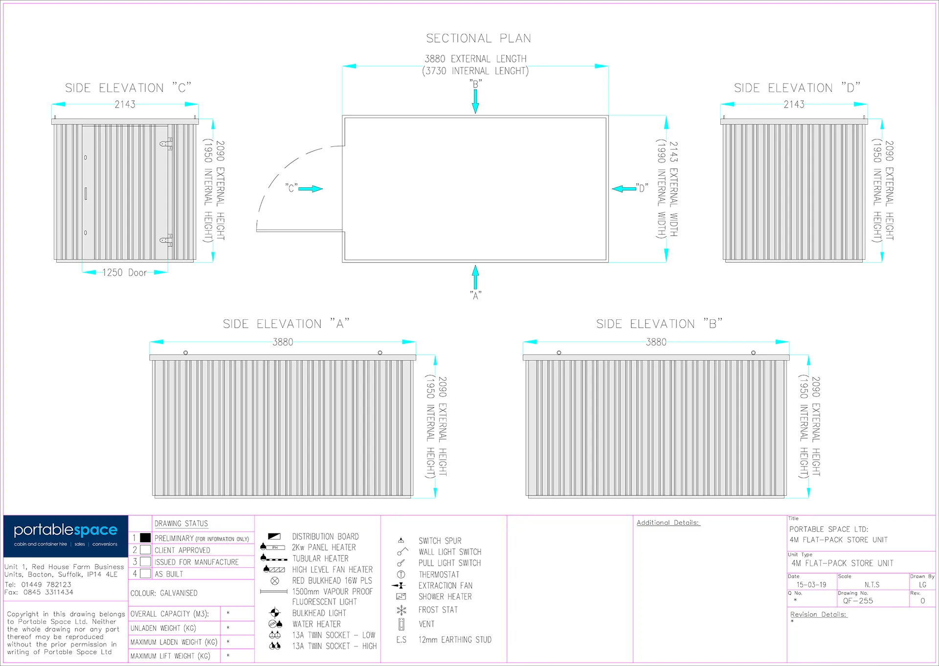 4m x 2.1m Flat Pack Container Store – Galvanised - Image 2