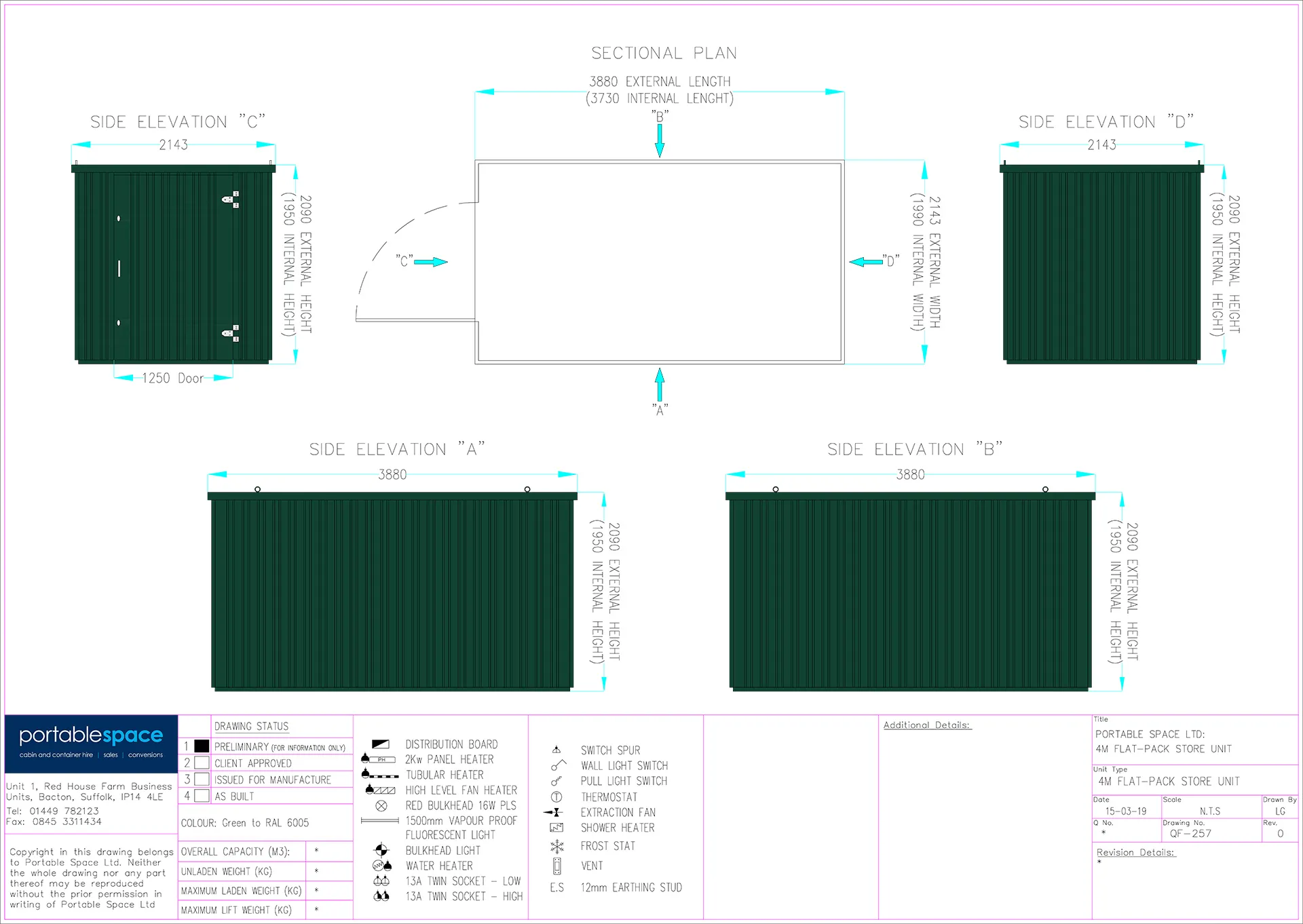 4m x 2.1m Flatpacked Store Powder Coated - Image 3