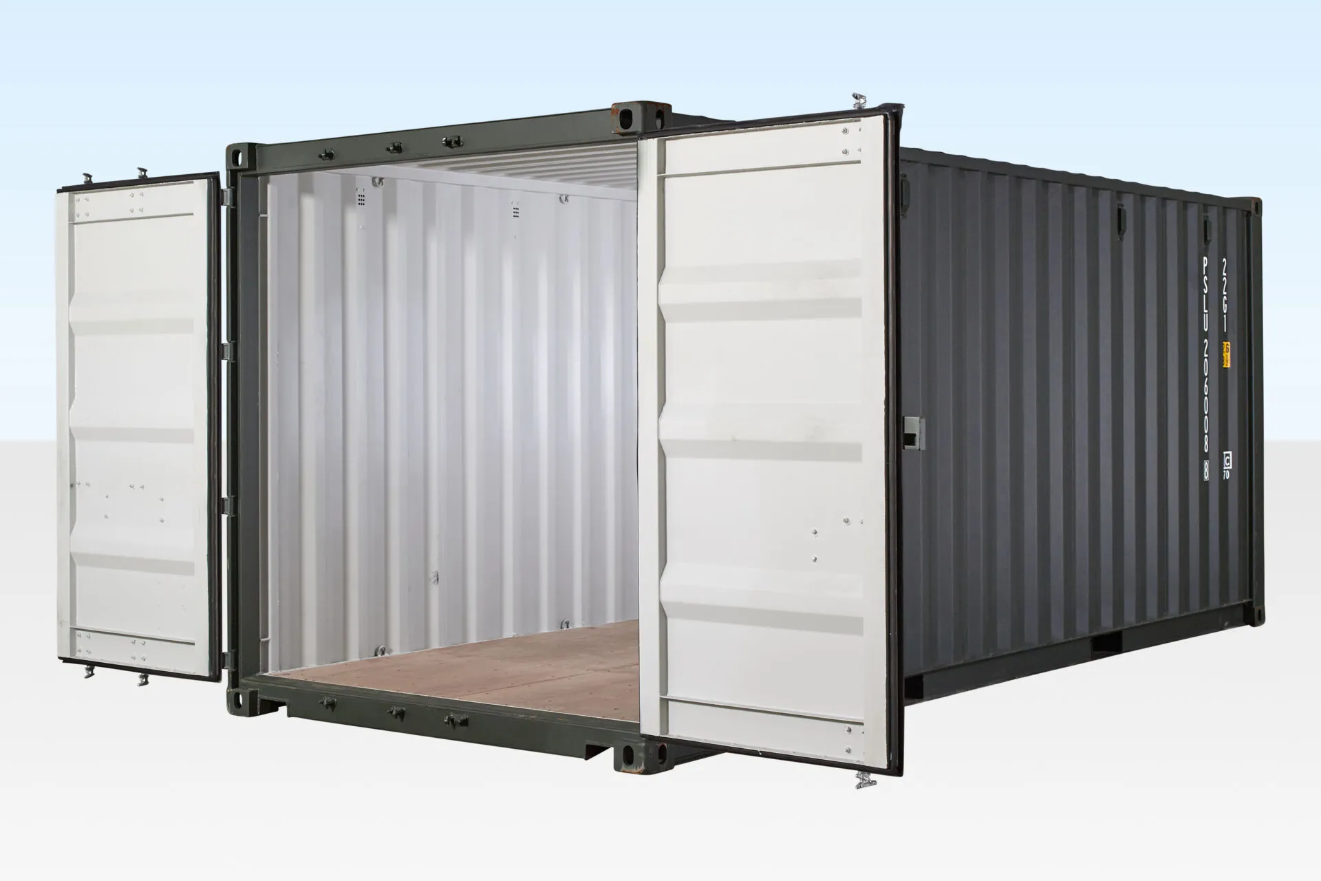 20ft Shipping Container (One Trip) Dark Green (RAL 6007) - Image 3