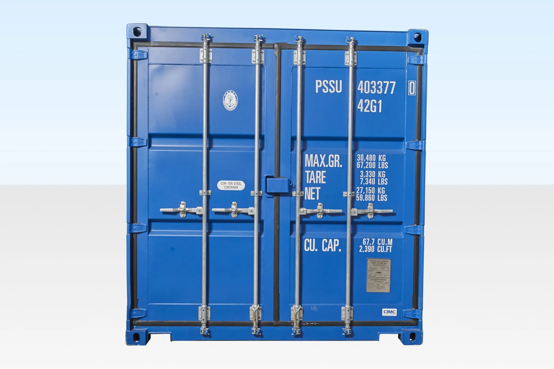 40ft Shipping Container Blue (RAL 5013) - Image 3