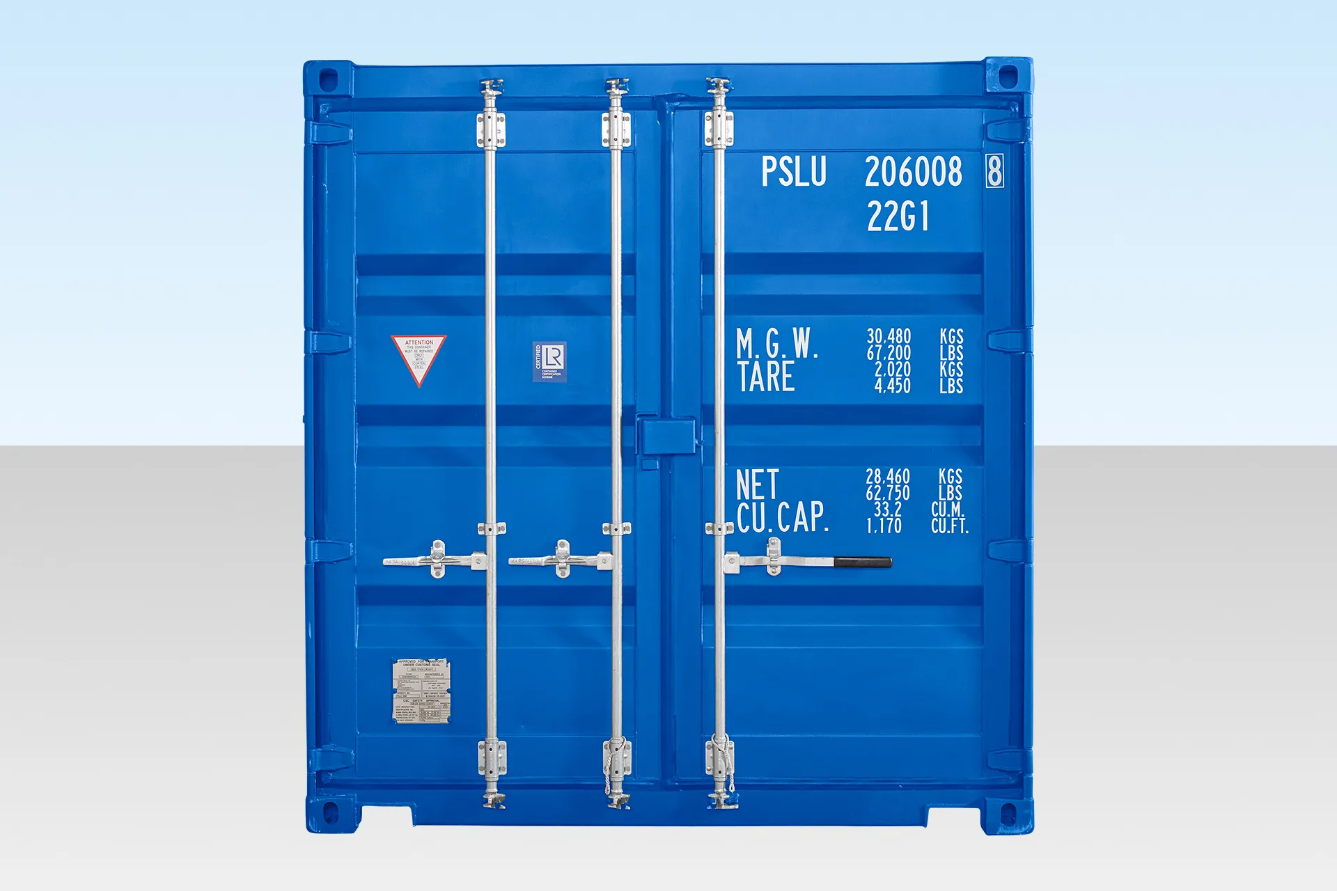 20ft Self Storage Container with Bamboo Floor – Blue (RAL 5010) - Image 4