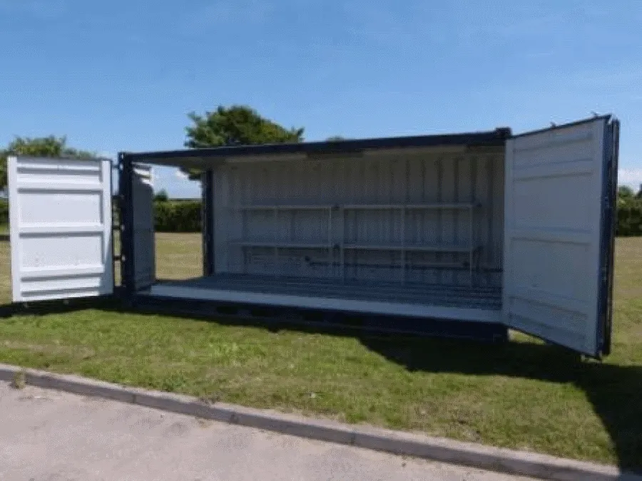 20ft x 8ft Open Side Bunded Open Mesh Floor Store - Image 3