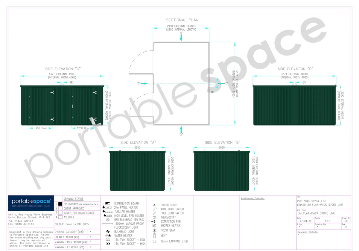 3m x 4.2m Side Linked Flat Pack Container Bundle (Powder Coated) - Image 5