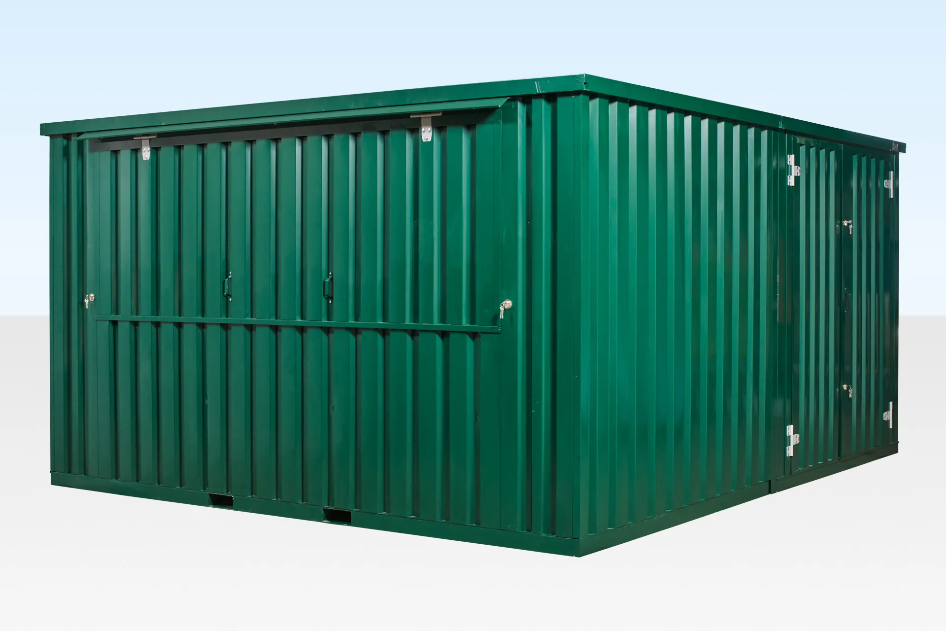 3m x 4.2m Side Linked Flat Packed Kiosk Bundle (RAL6005) - Image 3