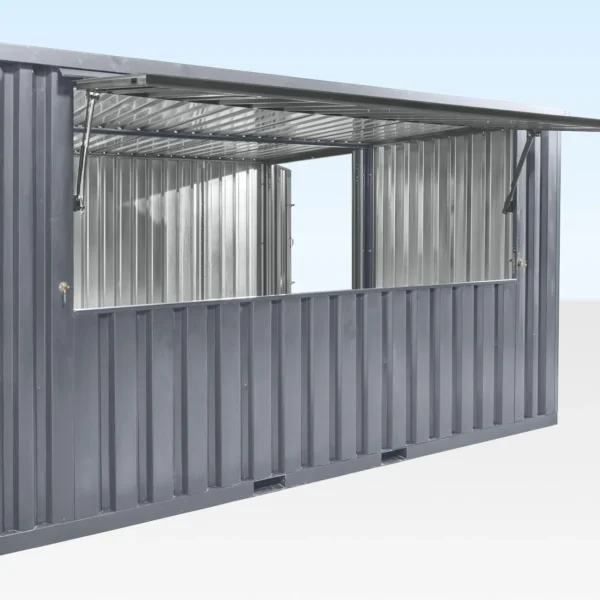 Portable-Space-8.214692 3m XL Flat Pack Kiosk & Side Linked Store Bundle (RAL7015)