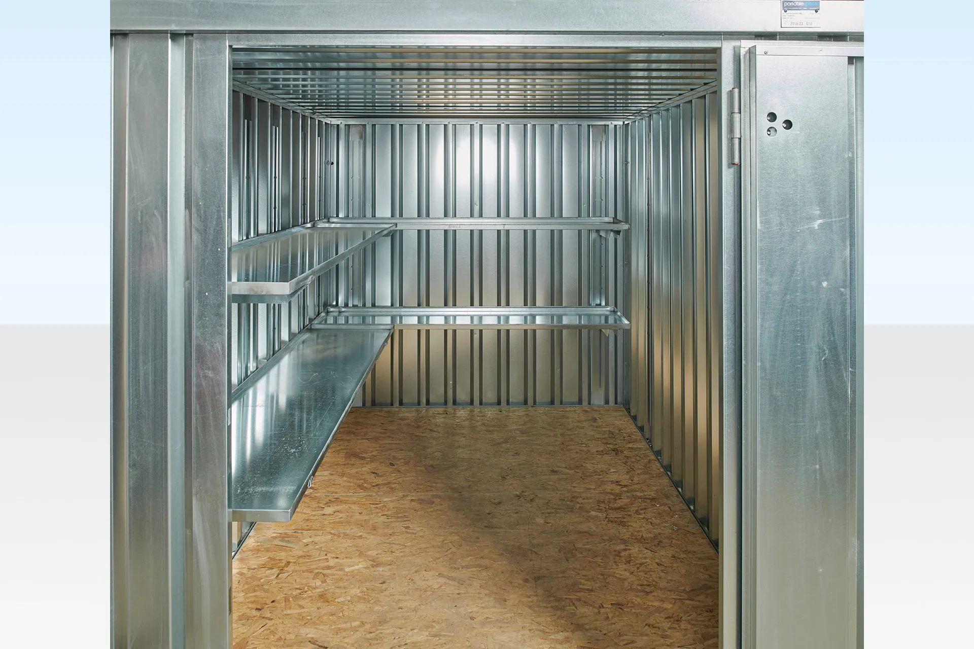 3m Flat Pack Container Shelving Bundle – Single Side (Single Tier)