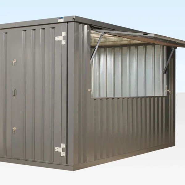 flat-pack-kiosk-closed-door-hatch-open-grey-2-1.webp 3m XL Flat Pack Kiosk (RAL7015) – Grey