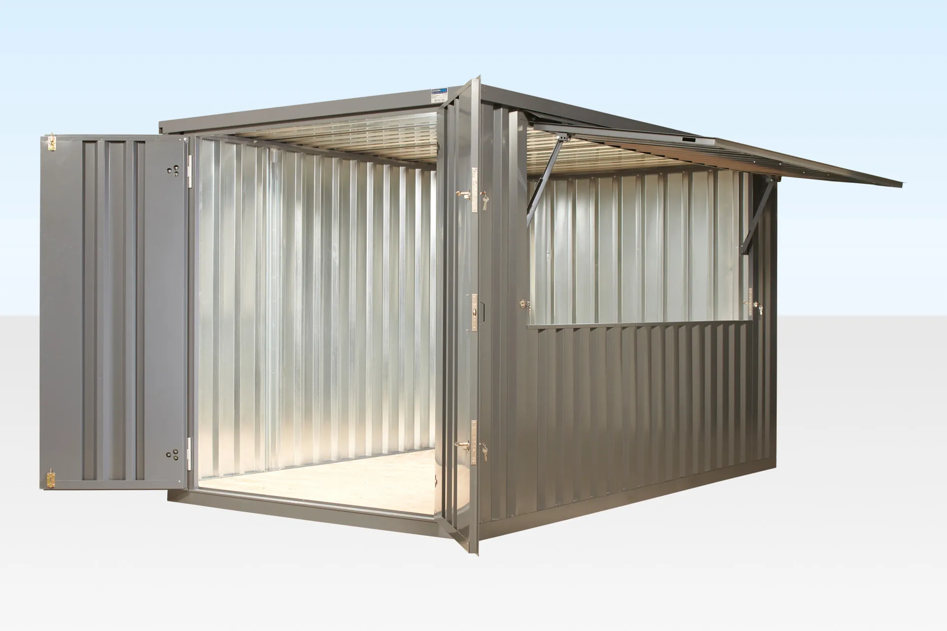 3m XL Flat Pack Kiosk (RAL7015) – Grey - Image 4